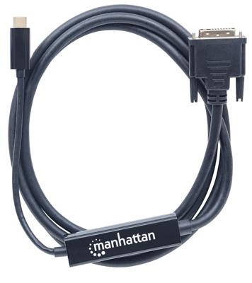Manhattan -Products USB-C hub naar DVI-adapter - Type-C USB naar DVI-kabel, DisplayPort 4K signaal, Thunderbolt 3 compatibel, Notebook accessoires - 1 meter