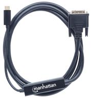 Manhattan -Products USB-C hub naar DVI-adapter - Type-C USB naar DVI-kabel, DisplayPort 4K signaal, Thunderbolt 3 compatibel, Notebook accessoires - 1 meter - thumbnail