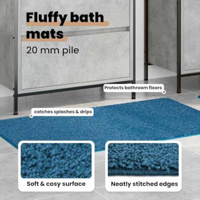 VidaXL Antislip badmat set 2 pcs blauw pp