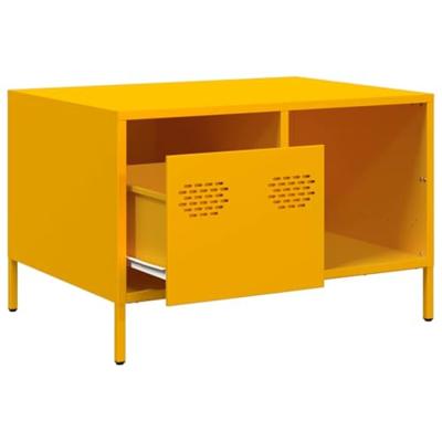 Salontafel 68,5x50x43,5 cm koudgewalst staal mosterdgeel
