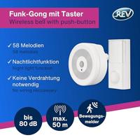 REV 0082180103 Complete set voor Draadloze deurbel Met bewegingsmelder - thumbnail
