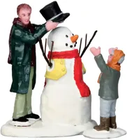 Lemax sharp-dressed snowman s/2 kerstdorp figuur type 4 Caddington Village 2015 - thumbnail