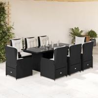 9-delige Tuinset poly rattan zwart - thumbnail