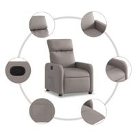 Fauteuil verstelbaar stof taupe - thumbnail