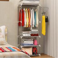 Metalen ijzeren jas rack vloer staande kleding opknoping opslag plank kleren hanger rekken - thumbnail