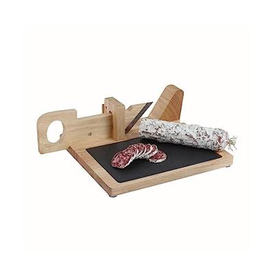 Worst Guillotine - LIVOO - MEC127 - Bovenkant van rubberhout en leisteen - Mes van roestvrij staal - Veiligheid