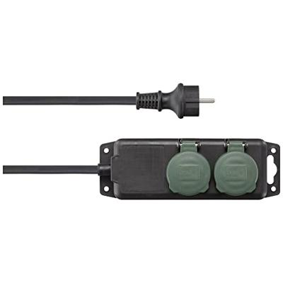 Sygonix SY-5145338 Stekkerdoos Zwart, Groen Randaarde stekker 1 stuk(s)
