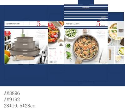 Kookgereiset - Geschikt voor alle kookplaten inclusief inductie - ARTHUR MARTIN - AM9192 - Aluminium met keramische coating - 5-delig - Taupe