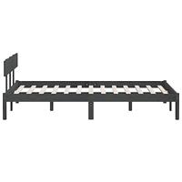 Bedframe massief hout grijs 120x190 cm - thumbnail