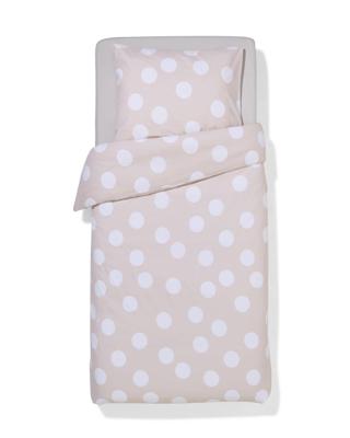 HEMA Dekbedovertrek 140x200/220cm zacht katoen stippen beige (beige)