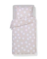 HEMA Dekbedovertrek 140x200/220cm zacht katoen stippen beige (beige) - thumbnail
