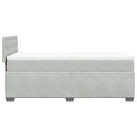Boxspring met matras fluweel lichtgrijs 80x200 cm - thumbnail