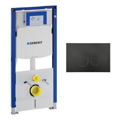 Geberit Duofix Element - UP 320 - QeramiQ push bedieningsplaat - wand 112cm - ronde knoppen - kunststof zwart mat SW706188 SW1242378