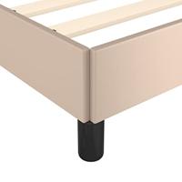 Bedframe met hoofdbord kunstleer cappuccinokleurig 90x200 cm - thumbnail