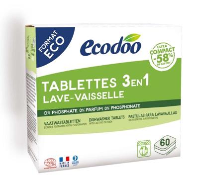 Vaatwas tabletten 3-in-1 geconcentreerd XL bio 60 Stuks