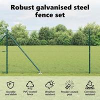 VidaXL Afrasteringspaal groen 10 x 1,2 m (13 mm gaas) staal en pvc - thumbnail