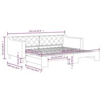 Slaapbank met onderschuifbed 90x200 cm stof donkergrijs - thumbnail
