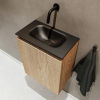 MONDIAZ TURE 40cm toiletmeubel washed oak. EDEN wastafel urban midden geen kraangat - thumbnail