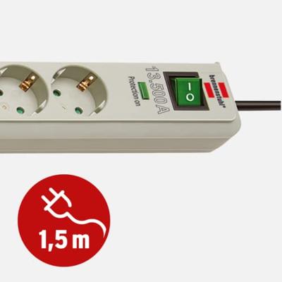 Brennenstuhl Eco-Line 13.500A stekkerdoos met overspanningsbeveiliging 6-voudig