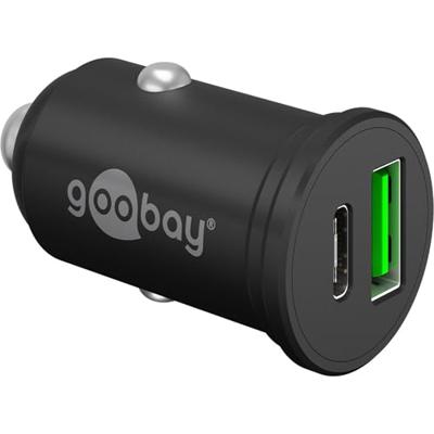 Goobay USB autolader USB-C en USB-A 12V-24V 3A zwart - 9540129 Goobay USB autolader USB-C en USB-A 12V-24V 3A zwart - 9540129