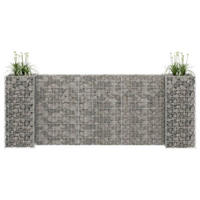 VidaXL Gabion plantenbak h-vormig 260x40x100 cm staaldraad
