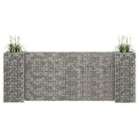 VidaXL Gabion plantenbak h-vormig 260x40x100 cm staaldraad - thumbnail