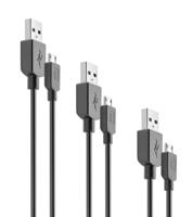 cellularline Multipack oplaadkabelset in 3 verschillende lengtes: 15 cm, ideaal voor powerbank en laptop; de standaardlengte van 120 cm; 200 cm voor stopcontacten op afstand - thumbnail