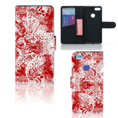 Telefoonhoesje met Naam Motorola Moto E6 Play Angel Skull Rood