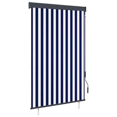 VidaXL Rolgordijn voor buiten 120x250 cm blauw en wit VidaXL Rolgordijn voor buiten 120x250 cm blauw en wit