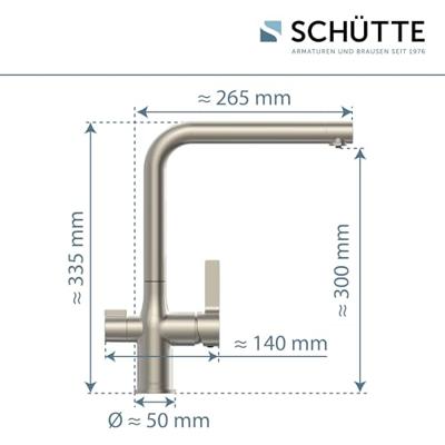 Schutte AQUASTAR PRO drinkwater keukenkraan met filtersysteem | RVS look - 99805 Schutte AQUASTAR PRO drinkwater keukenkraan met filtersysteem | RVS look - 99805