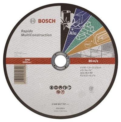 Bosch Accessoires Doorslijpschijf recht Rapido Multi Construction ACS 46 V BF, 230 mm, 22,23 mm, 1,9 mm 1 stuks - 2608602767