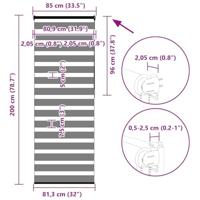 VidaXL Zebra rolgordijn 85x200 cm stofbreedte 80,9 cm zwart - thumbnail