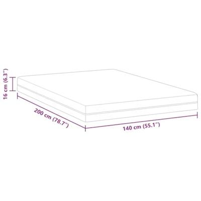 Matras Wit en Grijs 140 x 200 cm Traagschuim