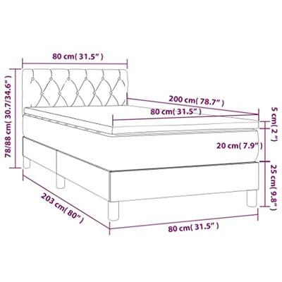 Boxspring met matras stof taupe 80x200 cm
