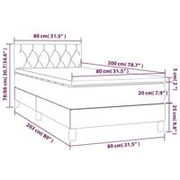 Boxspring met matras stof taupe 80x200 cm - thumbnail