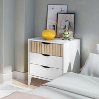 Nachtkastje Forés Wit Natuurlijk 40 X 33 X 50 cm - thumbnail