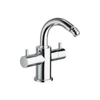 Bidetmengkraan Sapho Airtech 2-knop Uitloop Gebogen 18.5 cm Chroom - thumbnail