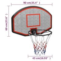 VidaXL Basketbalbord 90x60x2 cm polyetheen zwart - thumbnail