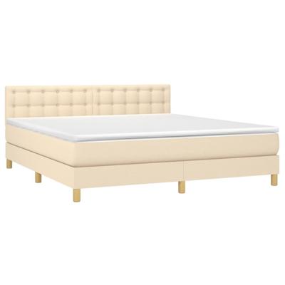 Boxspring met matras stof crèmekleurig 180x200 cm