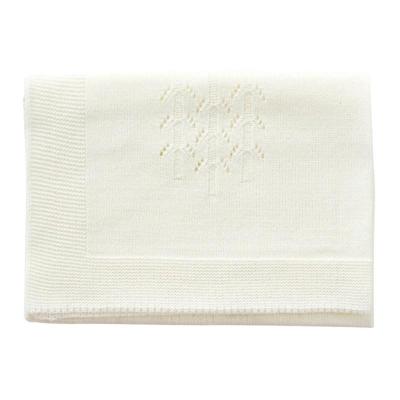 Gebreide poppendeken Crème - 60 cm