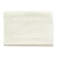 Gebreide poppendeken Crème - 60 cm - thumbnail