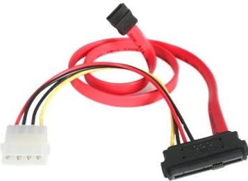 StarTech.com SAS naar SATA Slimline kabel, SAS SATA SFF-8482 met IDE stroomkabel, 1 x SATA (7pin) 1 x SFF-8482 (29pin) 1 x LP4 (stekker)