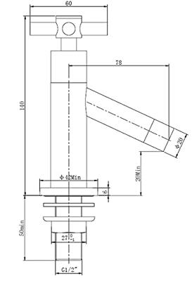 Wiesbaden Brizo fonteinkraan 1/2" chroom