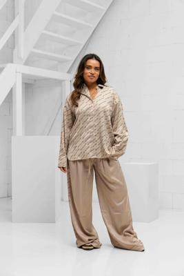 Off The Pitch Satin Paige Set Dames Beige - Maat XS - Kleur: Beige | Soccerfanshop