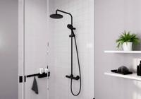 Showerpipe HansGrohe Vernis Blend 200 1 Jet Met Douchethermostaat Mat Zwart - thumbnail