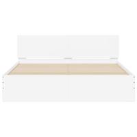 Bedframe met hoofdeinde wit 180x200 cm - thumbnail