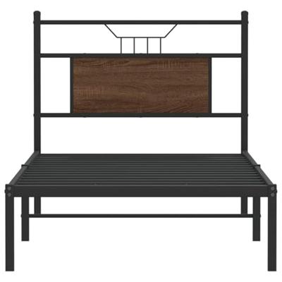 Bedframe zonder matras bewerkt hout bruin eikenkleur 90x200 cm Bedframe zonder matras bewerkt hout bruin eikenkleur 90x200 cm