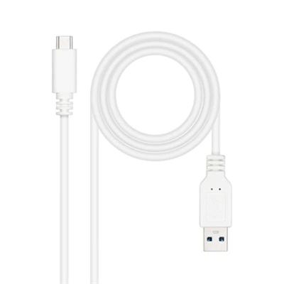 NANOCABLE 10.01.4001-W - USB 3.1-kabel, Gen2 10 Gbit/s 3A, USB-C-stekker naar USB-A-stekker, wit, 1 m