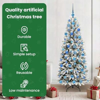 VidaXL Kunstkerstboom wit 180 cm pvc en plastic en staal en pe