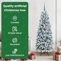 VidaXL Kunstkerstboom wit 180 cm pvc en plastic en staal en pe - thumbnail